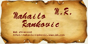 Mahailo Ranković vizit kartica